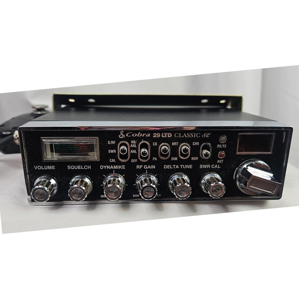 Clean 1996 Cobra 29 LTD Classic CB Radio 40 Channel Mic Bracket Vintage Tested